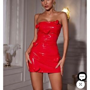 Red sexy dress latex